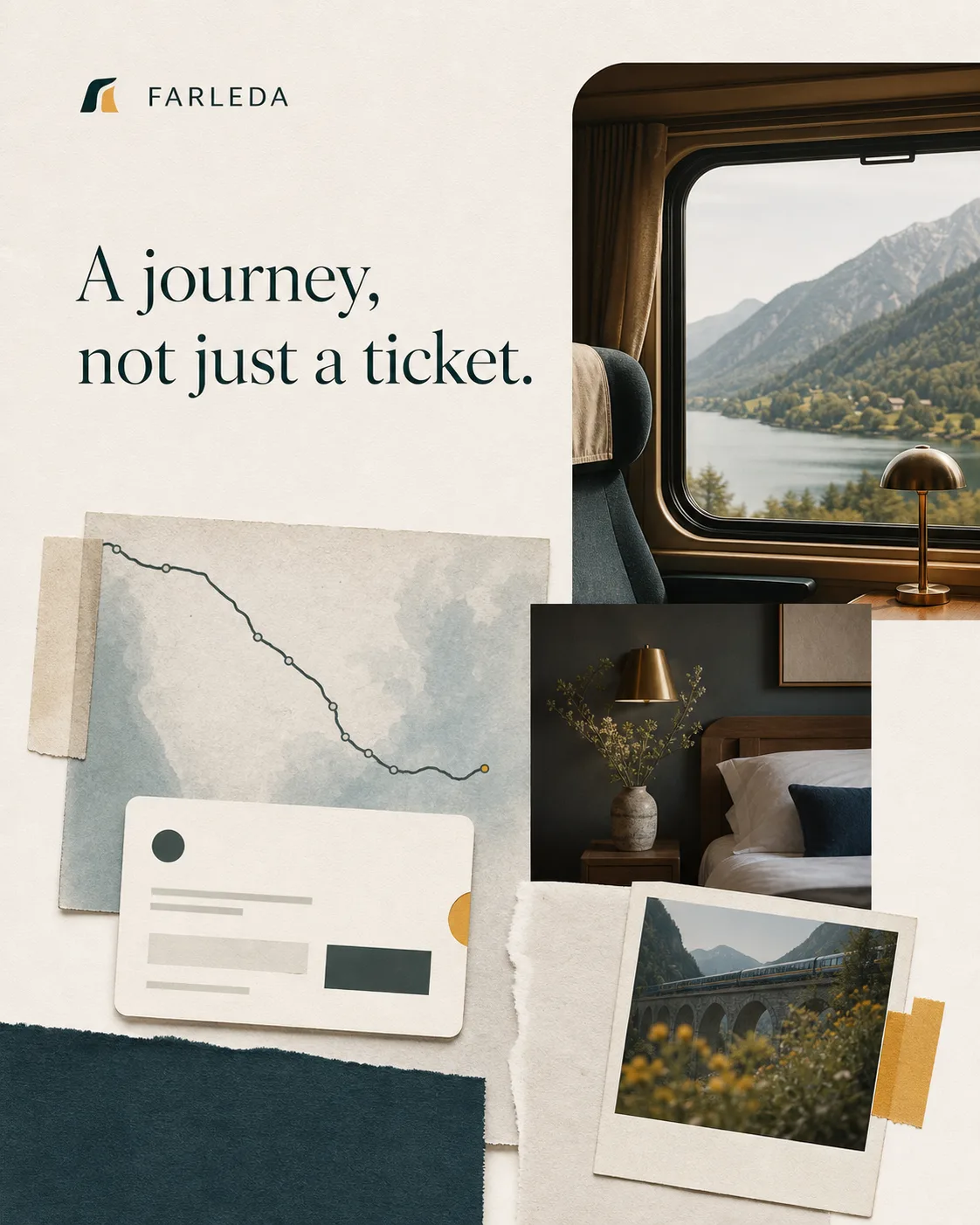 Farleda travel journal artwork composed from European rail moments