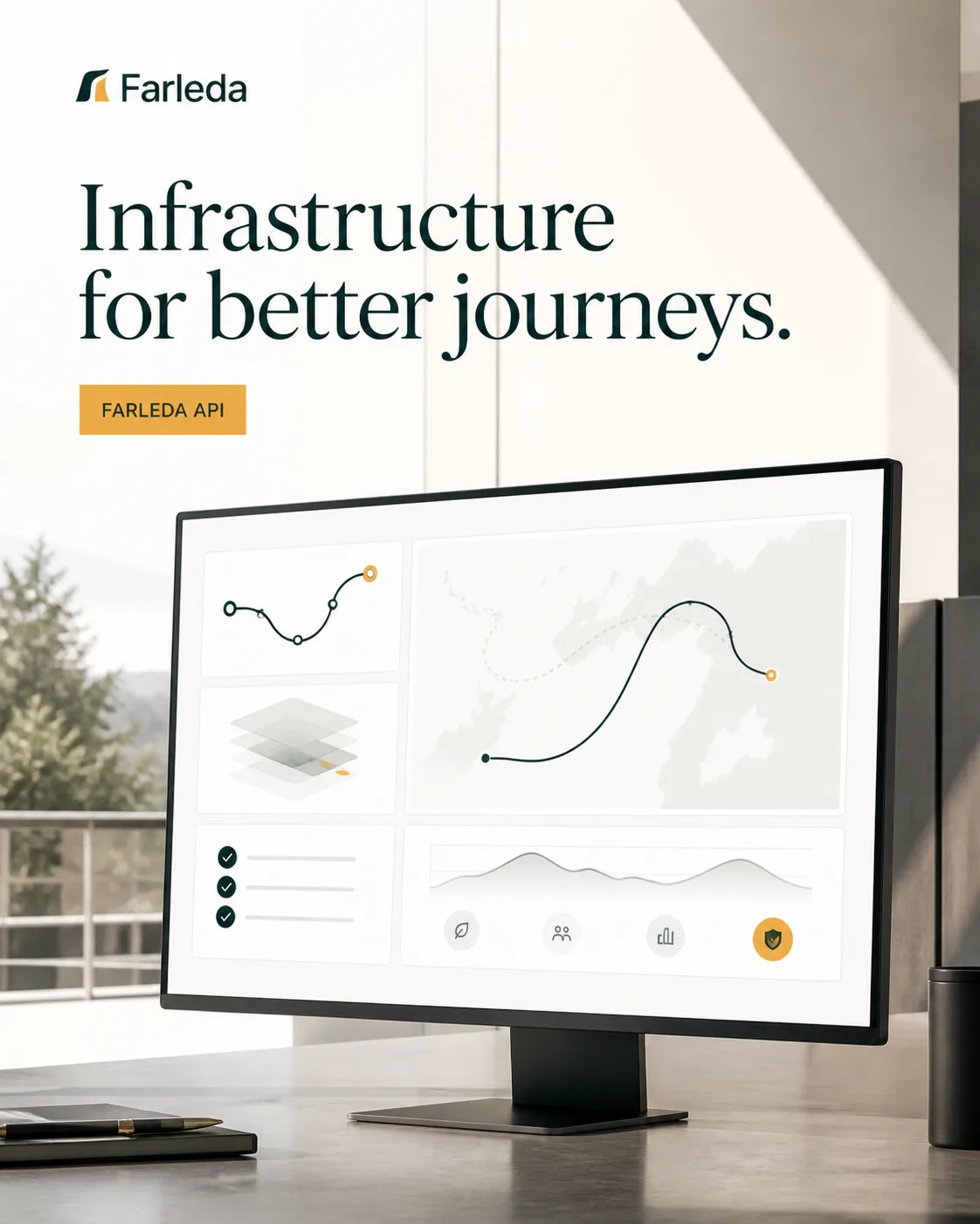Farleda API campaign artwork for enterprise mobility infrastructure